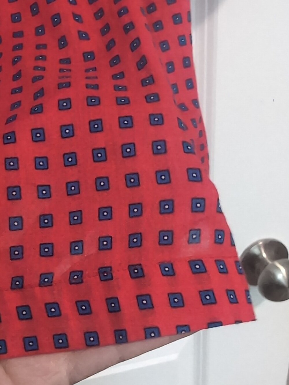 GAP Women's Red Patterned Button-Front Puff Sleeve Blouse - Picture 5 of 8